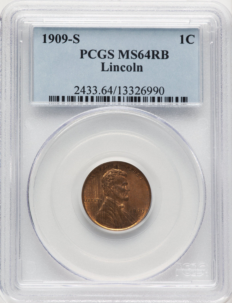 1909-S 1C Lincoln RB Lincoln Cent PCGS MS64 (775821018)