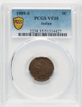 1909-S 1C Indian BN Indian Cent PCGS VF35