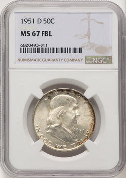 1951-D 50C FL Franklin Half Dollar NGC MS67 (775904011)
