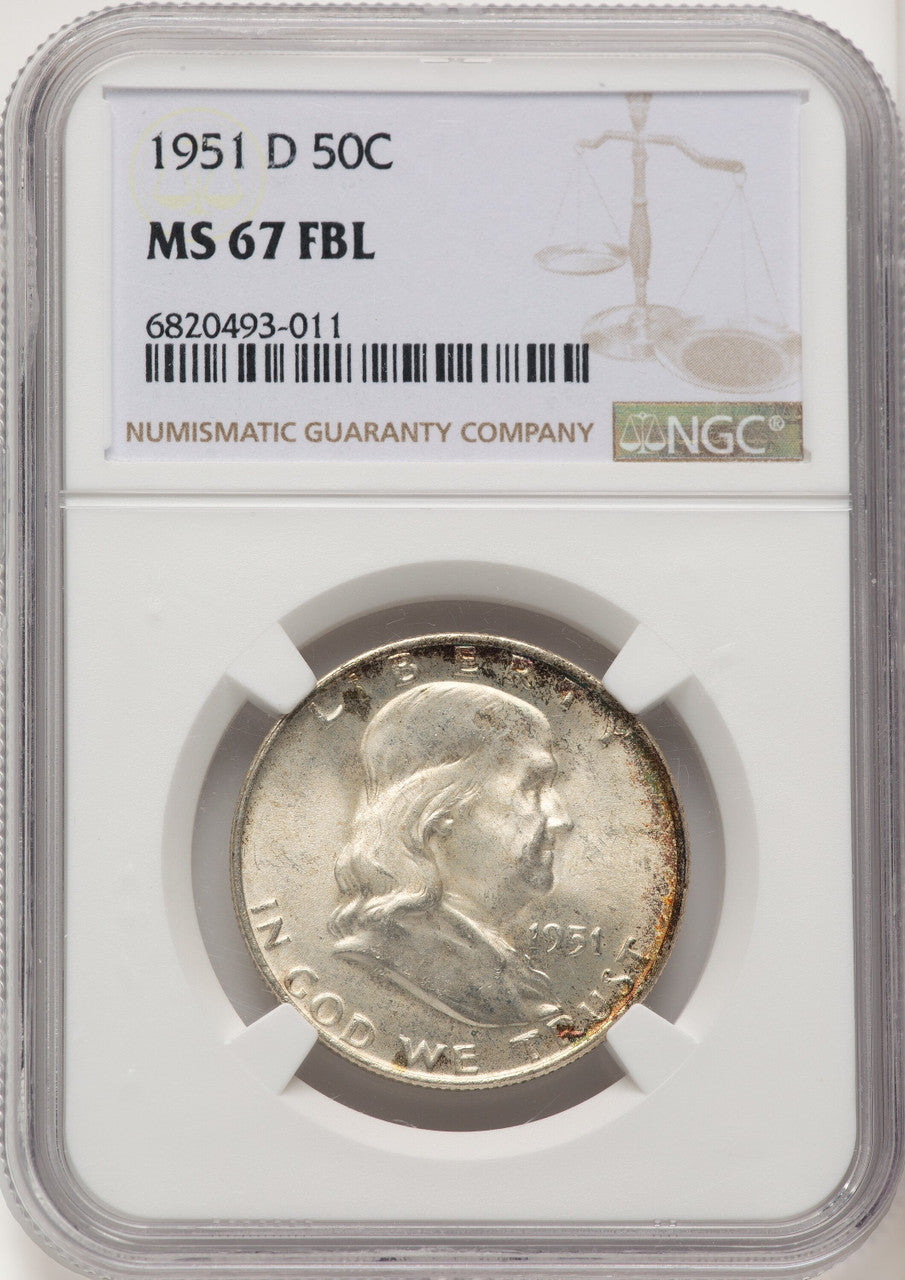 1951-D 50C FL Franklin Half Dollar NGC MS67 (775904011)