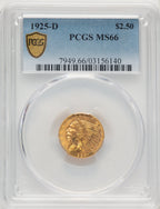 1925-D $2.50 Indian Quarter Eagle PCGS MS66 (775818015)