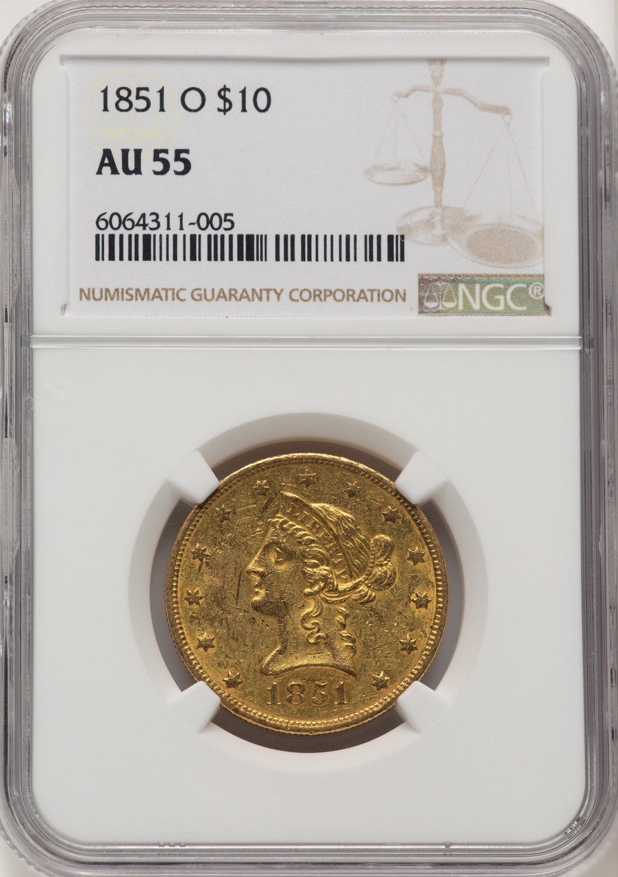 1851-O $10 Liberty Eagle NGC AU55 (520735029)