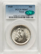 1935 50C Texas CAC Commemorative Silver PCGS MS67 (775929018)