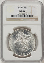 1891-CC Morgan Dollar NGC MS63 (775821188)