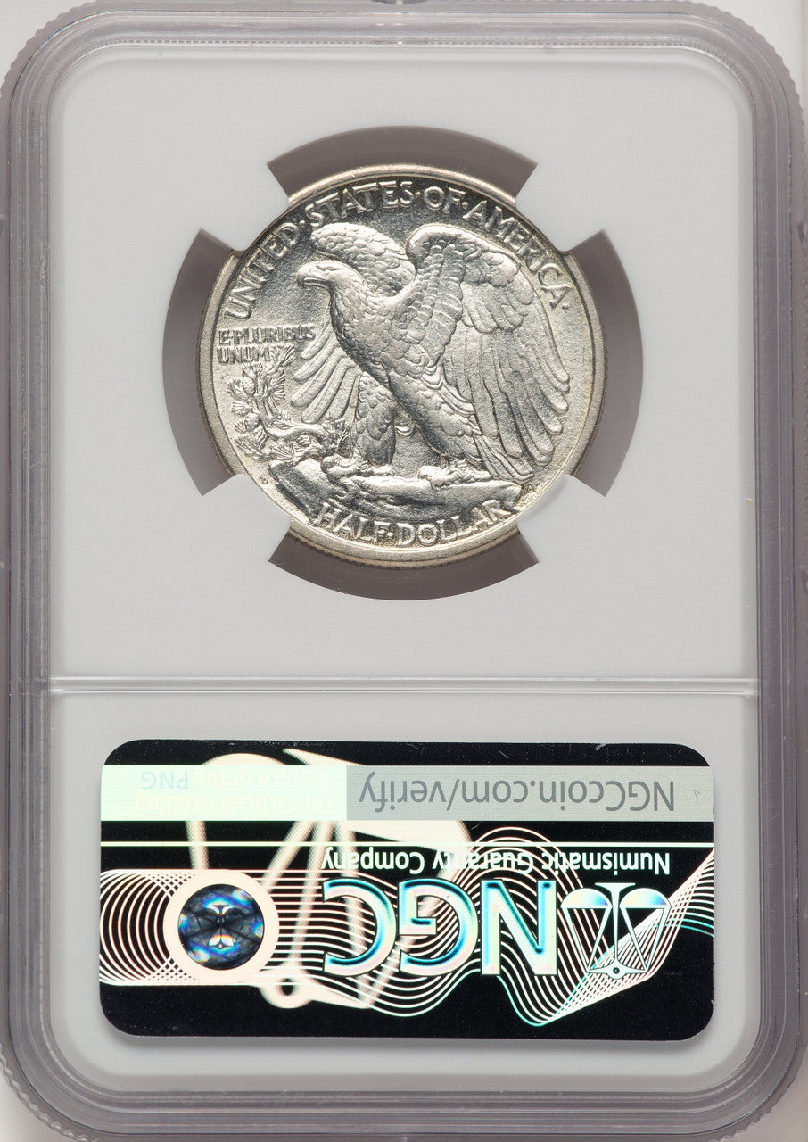 1917-D 50C REVERSE Walking Liberty Half Dollar NGC AU58 (775821186)
