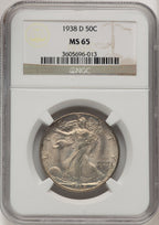 1938-D 50C Walking Liberty Half Dollar NGC MS65 (775821185)