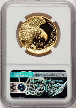 2019-W G$100 American Liberty High Relief Enhanced Bunting Flag NGC MS70