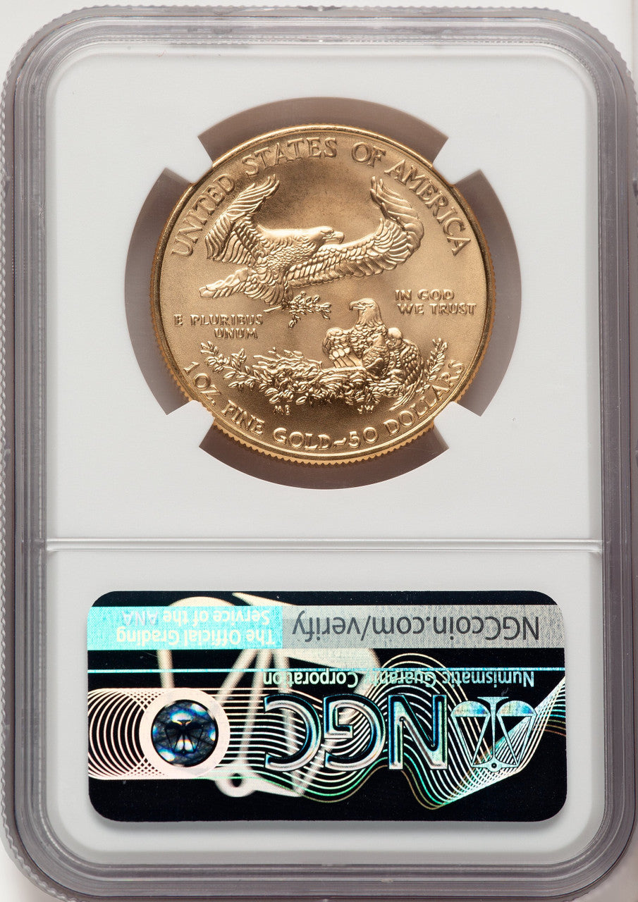 2021 $50 One-Ounce Gold Eagle Type One Mike Castle NGC MS70