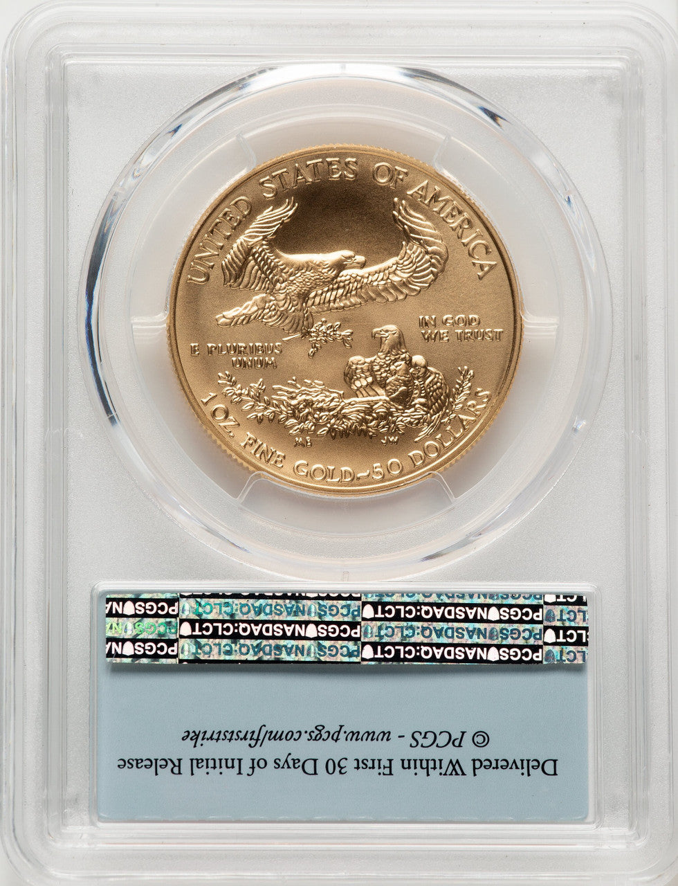 2018-W G$50 One Ounce Burnished Gold Eagle First Strike FS Flag PCGS SP70 (520851011)