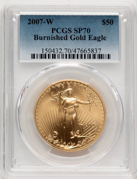 2007-W $50 One-Ounce Gold Eagle Blue Gradient PCGS SP70 (520851005)