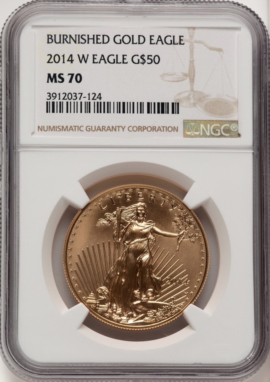 2014-W $50 One-Ounce Gold Eagle Brown Label NGC MS70 (520851010)