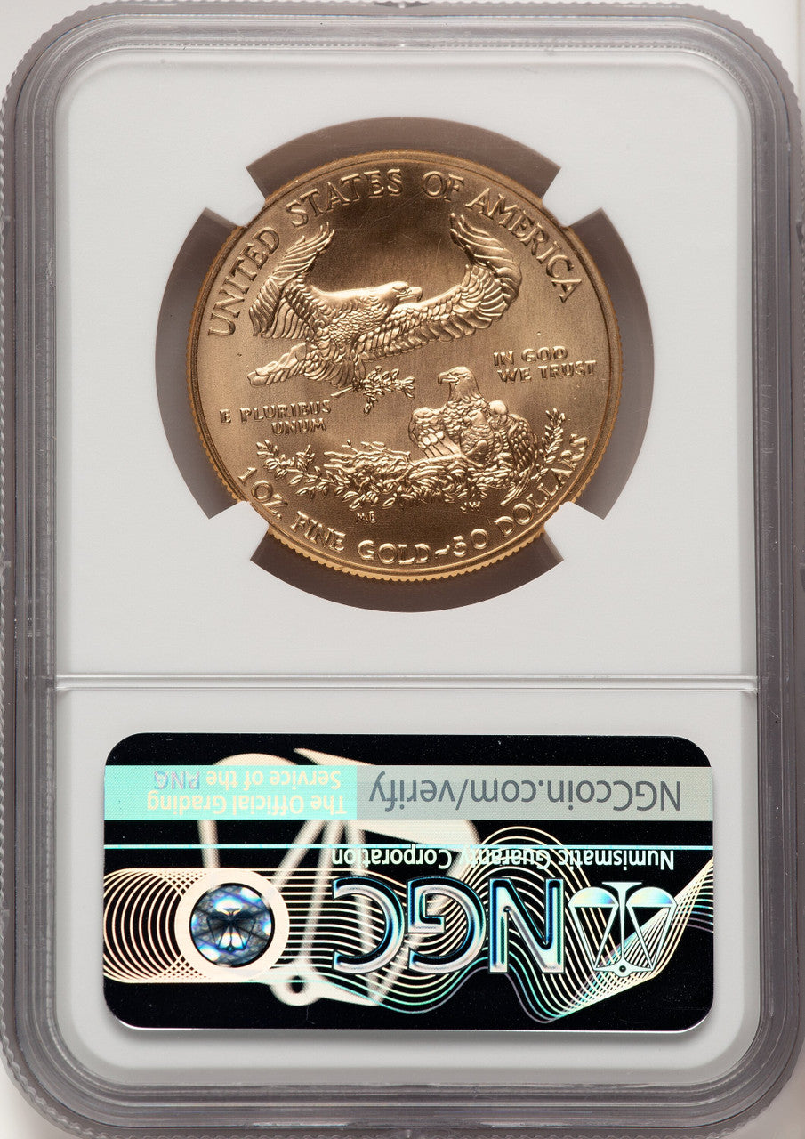 2014-W $50 One-Ounce Gold Eagle Brown Label NGC MS70 (520851010)