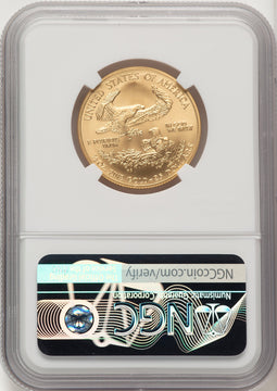 2007-W $25 Half-Ounce Gold Eagle Burnished Brown Label NGC MS70 (520851017)