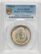 1946-D 50C Booker T. Washington Commemorative Silver PCGS MS67 (775928001)