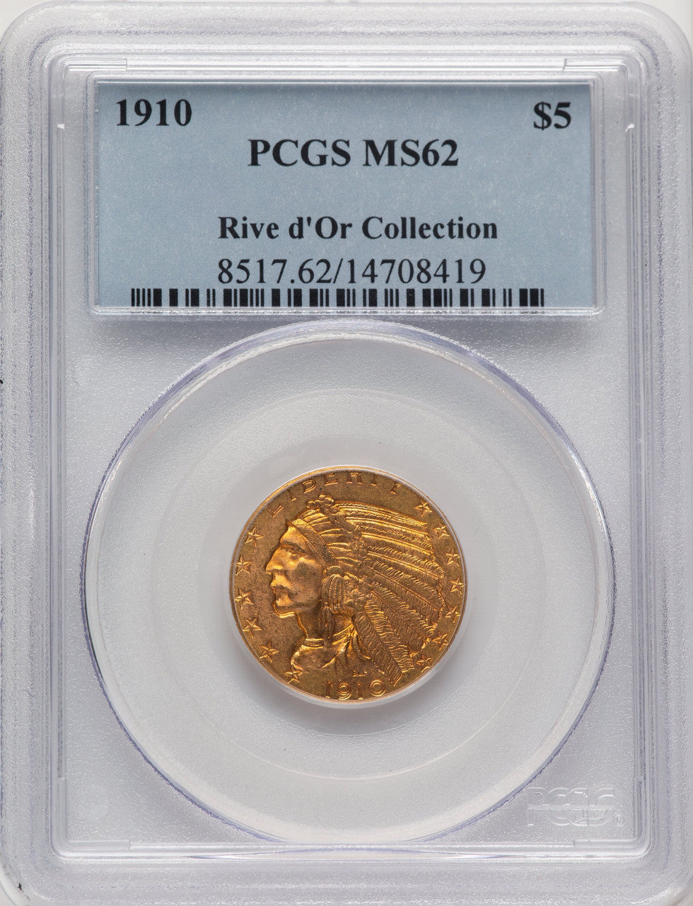 1910 $5 Indian Half Eagle PCGS MS62 (520704016)