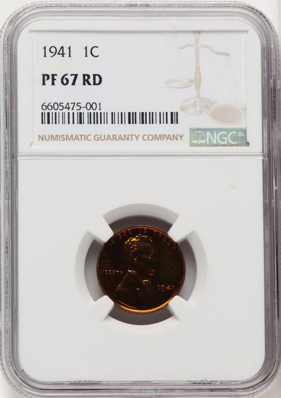 1941 1C RD Proof Lincoln Cent NGC PR67 (775860024)