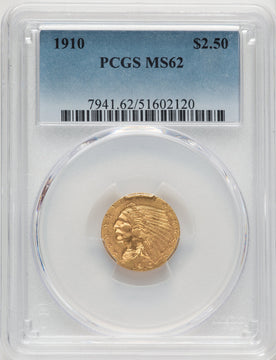 1910 $2.50 Indian Quarter Eagle PCGS MS62 (775863035)