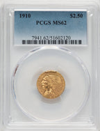 1910 $2.50 Indian Quarter Eagle PCGS MS62 (775863035)