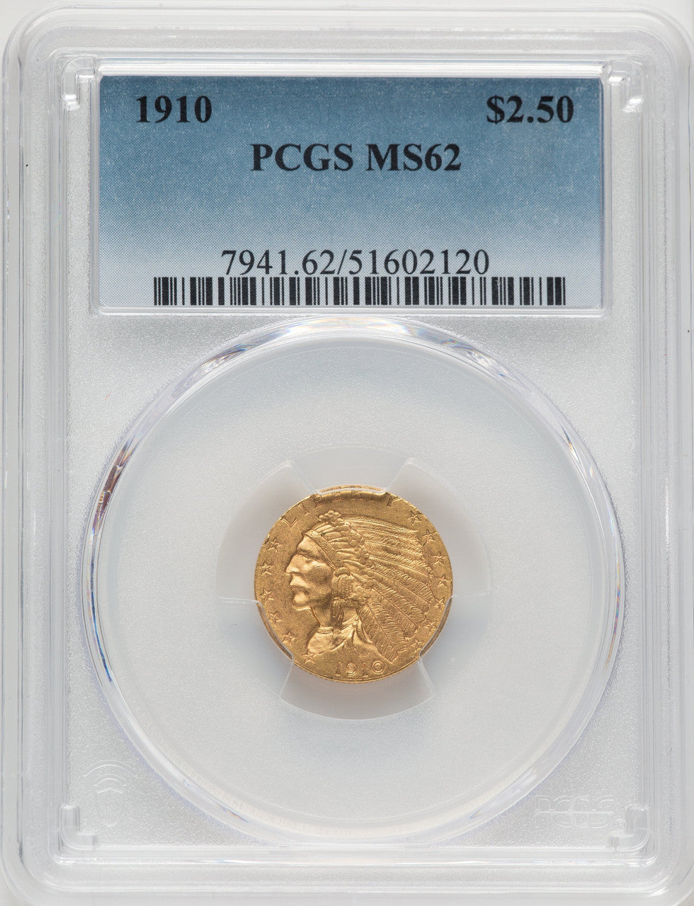 1910 $2.50 Indian Quarter Eagle PCGS MS62 (775863035)