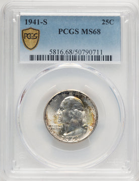 1941-S 25C Washington Quarter PCGS MS68