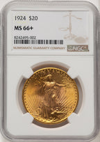 1924 $20 Saint Saint-Gaudens Double Eagle NGC MS66+ (774713005)