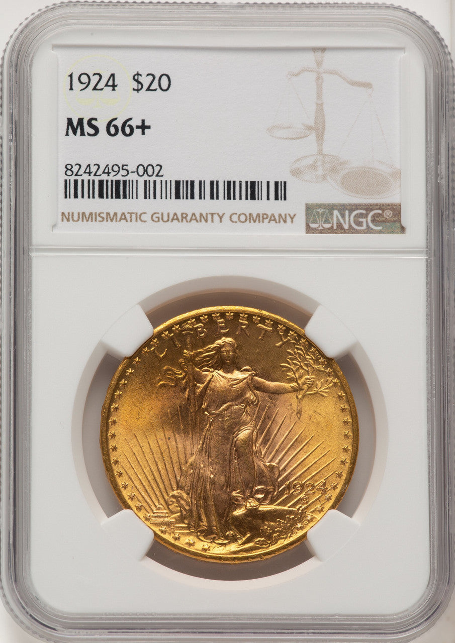 1924 $20 Saint Saint-Gaudens Double Eagle NGC MS66+ (774713005)