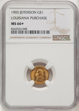 1903 G$1 JEFF Commemorative Gold NGC MS66+
