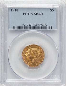 1910 $5 Indian Half Eagle PCGS MS63 (776091001)