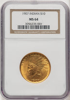 1907 $10 No Motto Indian Eagle NGC MS64 (776048001)