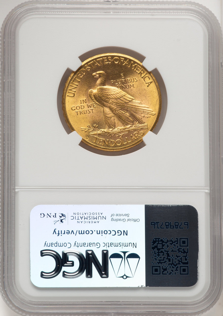 1914-D $10 Brown Label Indian Eagle NGC MS62
