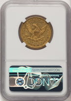 1850 $10 Large Date Brown Label Liberty Eagle NGC AU53