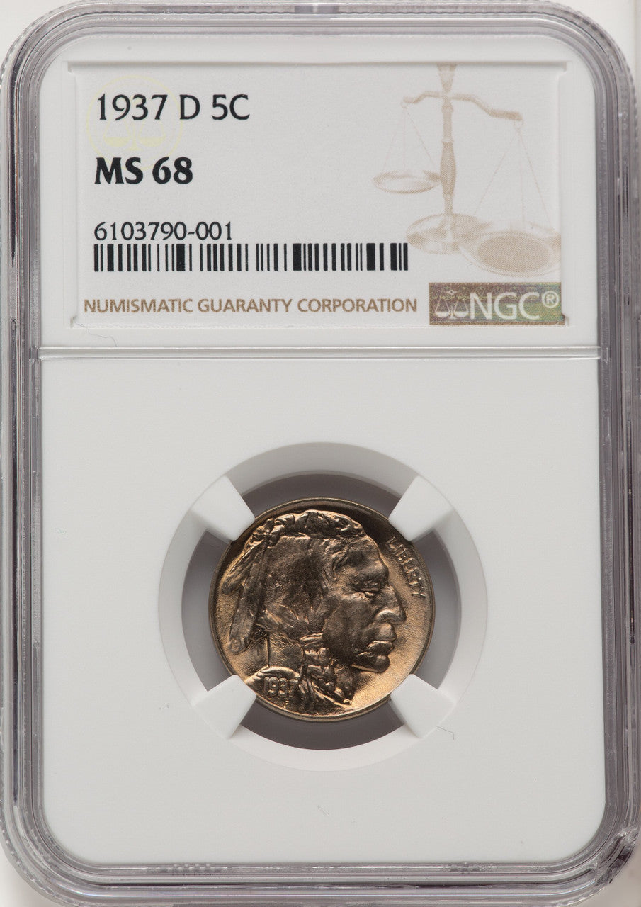 1937-D 5C Buffalo Nickel NGC MS68 (776011003)