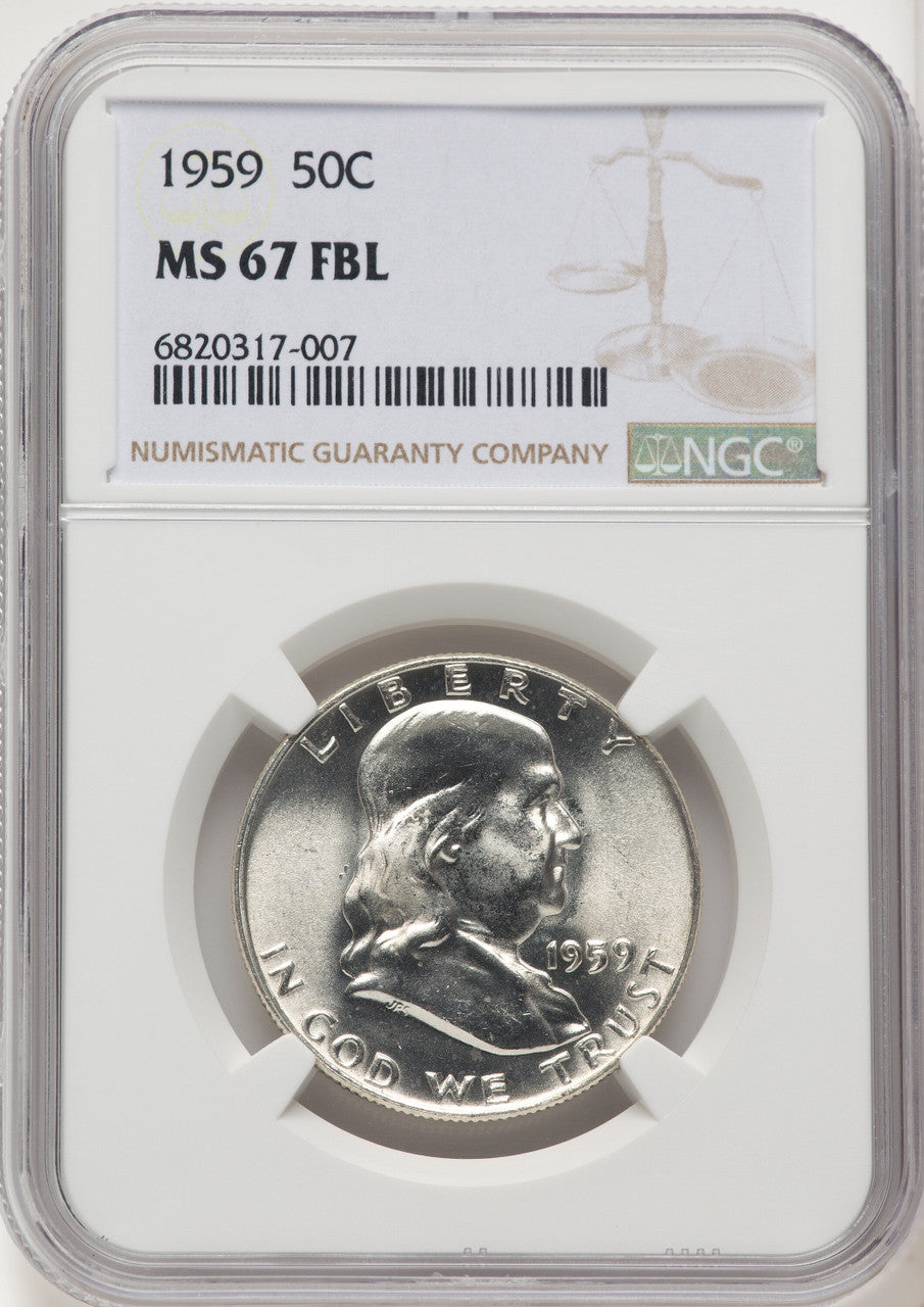1959 50C FL Franklin Half Dollar NGC MS67