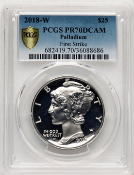 2018-W Palladium Eagle 1 oz Blue Gradient PCGS PR70