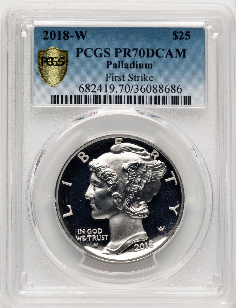 2018-W Palladium Eagle 1 oz Blue Gradient PCGS PR70