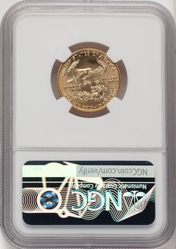 1998 $10 Quarter-Ounce Gold Eagle Brown Label NGC MS70 (766571009)