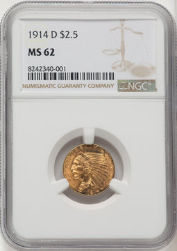 1914-D $2.50 Indian Quarter Eagle NGC MS62 (773567004)