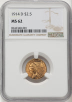 1914-D $2.50 Indian Quarter Eagle NGC MS62 (773567004)