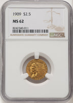 1909 $2.50 Indian Quarter Eagle NGC MS62 (520369050)