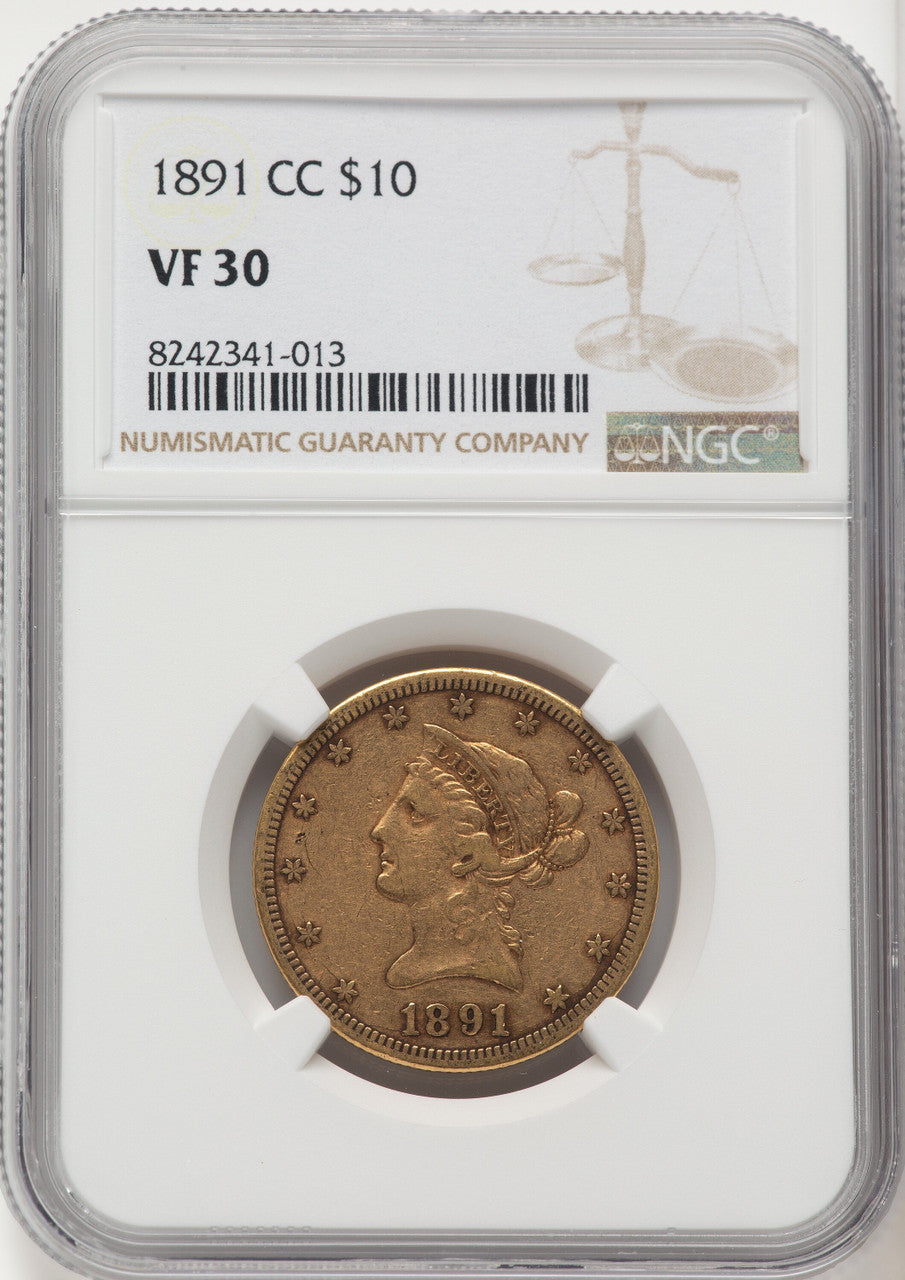 1891-CC $10 Liberty Eagle NGC VF30