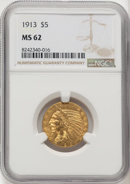 1913 $5 Indian Half Eagle NGC MS62 (177264038)