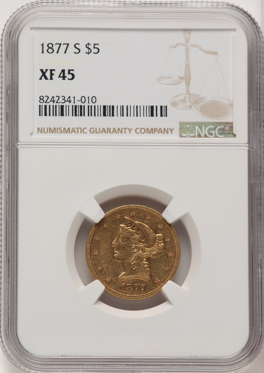 1877-S $5 Liberty Half Eagle NGC XF45 (520223042)