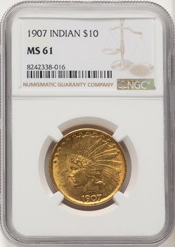 1907 $10 No Motto Indian Eagle NGC MS61 (177264035)