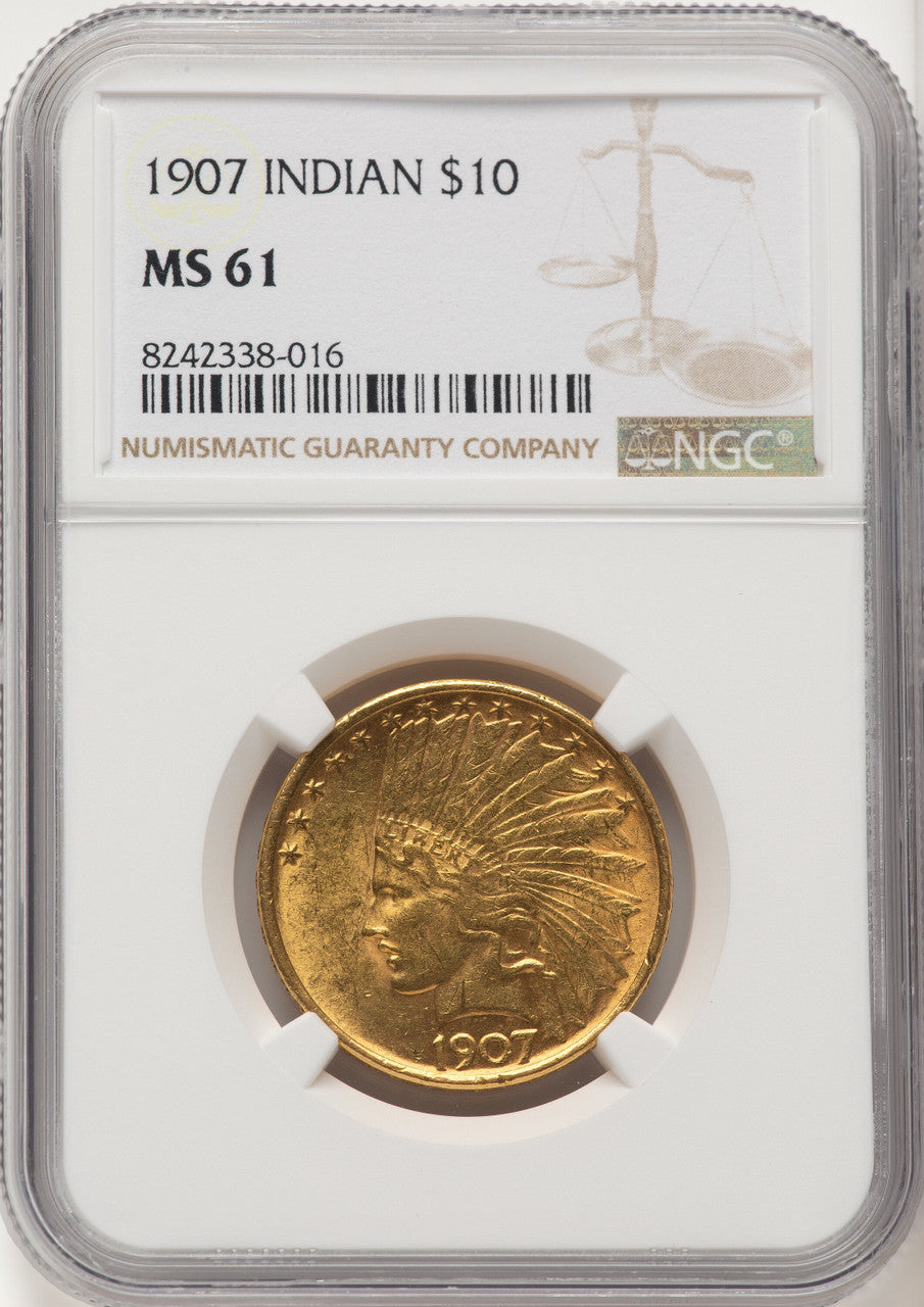 1907 $10 No Motto Indian Eagle NGC MS61 (177264035)