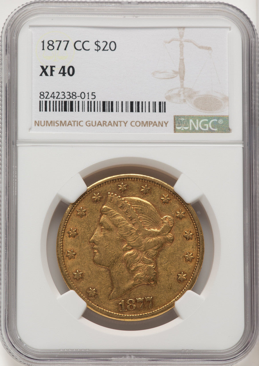 1877-CC $20 Liberty Double Eagle NGC XF40