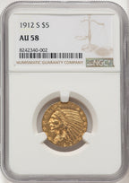 1912-S $5 Indian Half Eagle NGC AU58 (774318018)