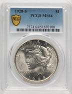 1928-S Peace Dollar PCGS MS64 (773687014)