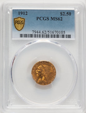 1912 $2.50 Indian Quarter Eagle PCGS MS62 (507051040)
