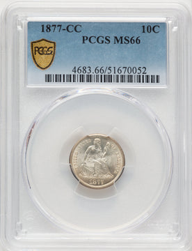 1877-CC 10C Seated Dime PCGS MS66