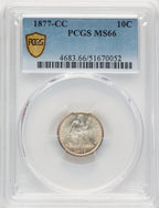 1877-CC 10C Seated Dime PCGS MS66